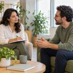 Profesionales conversando sobre bienestar y salud mental en el trabajo